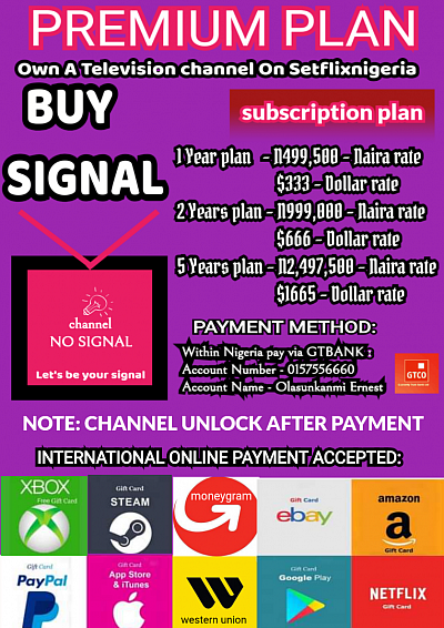 SUBSCRIBE NOW TO UNLOCK CHANNEL AND WATCH YOUR TV LIVE WITH YOUR CHANNEL NAME AND LOGO TAG